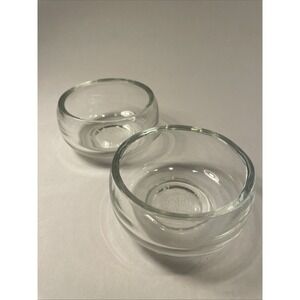 Vintage Pair of Small Glass Stamp Bowls IDL N.Y. No.3 USA